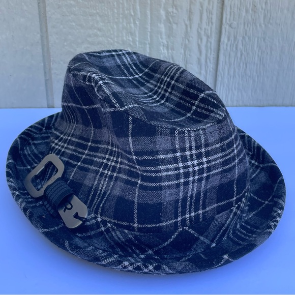 Outdoor Research OR Fedora Hat Mens L Black Plaid Bucket Wool Can Opener Hiking - Picture 1 of 11